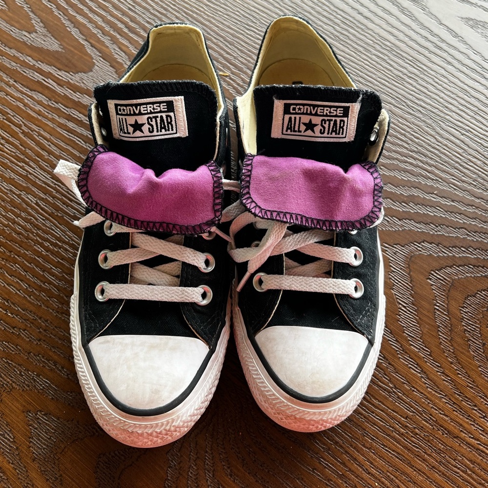 Converse All-Star Chuck Taylor Double Tongue Black & Purple size Women's 7